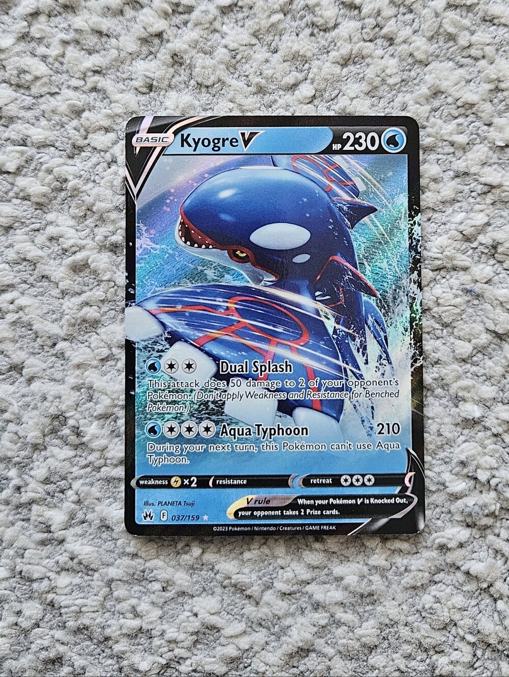 POKEMON TCG Card Kyogre V Crown Zenith Ultra Rare 037/159